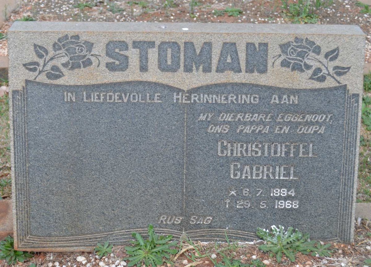 STOMAN Christoffel Gabriel 1894-1968