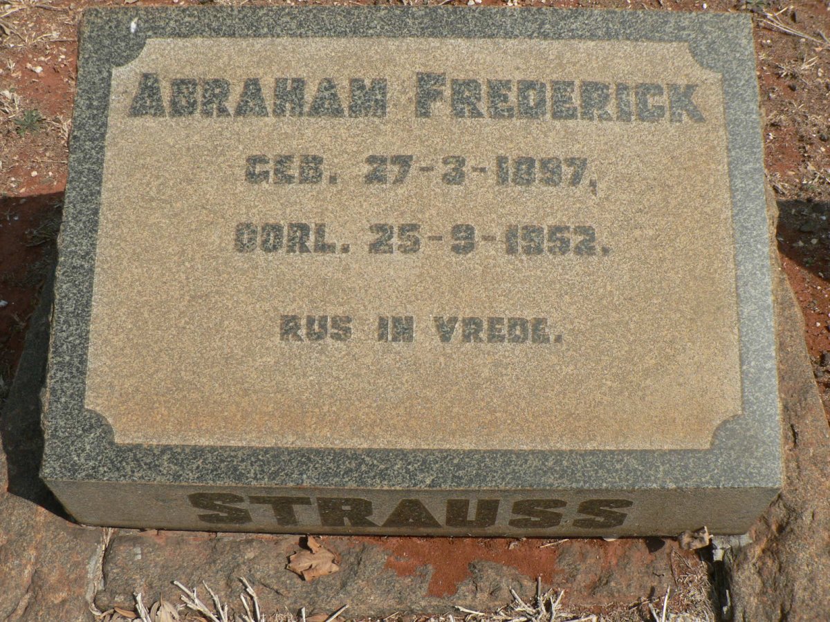 STRAUSS Abraham Frederick 1897-1952