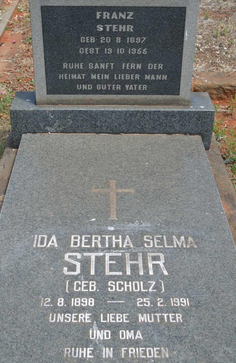 STEHR Franz 1897-1955 &amp; Ida Bertha Selma SCHOLZ 1898-1991