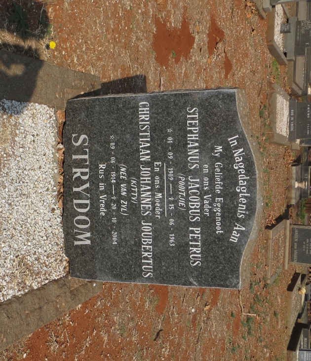 STRYDOM Stephanus Jacobus Petrus 1909-1963 &amp; Christiaan Johannes Joubertus VAN ZYL 1914-2004