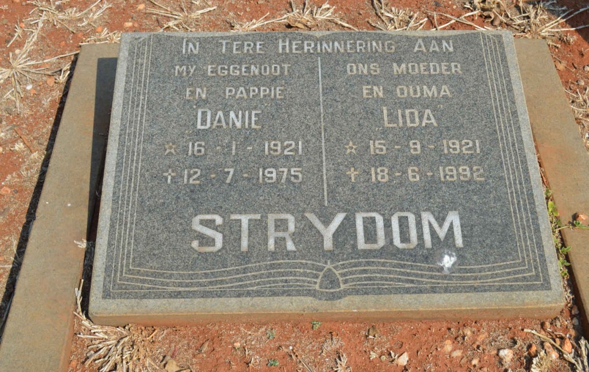 STRYDOM Danie 1921-1975 &amp; Lida 1921-1992