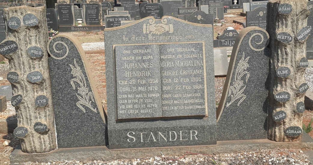 STANDER Johannes Hendrik 1904-1978 &amp; Maria Magdalena CROUCAMP 1905-1966