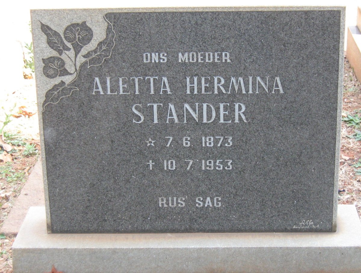 STANDER Aletta Hermina 1873-1953
