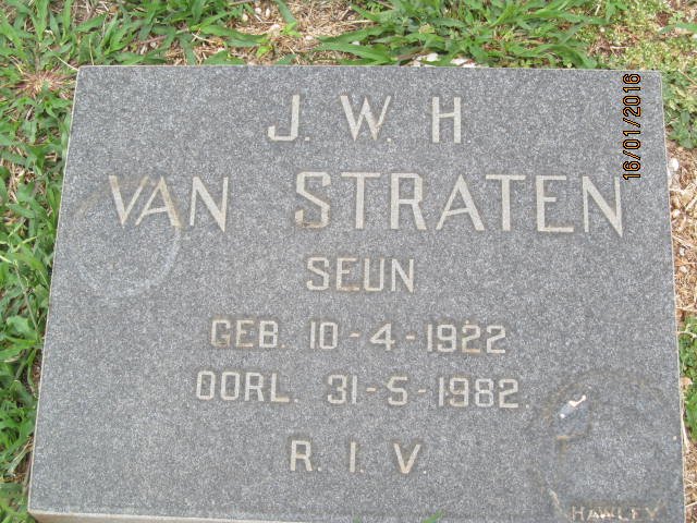 STRATEN J.W.H., van 1922-1983