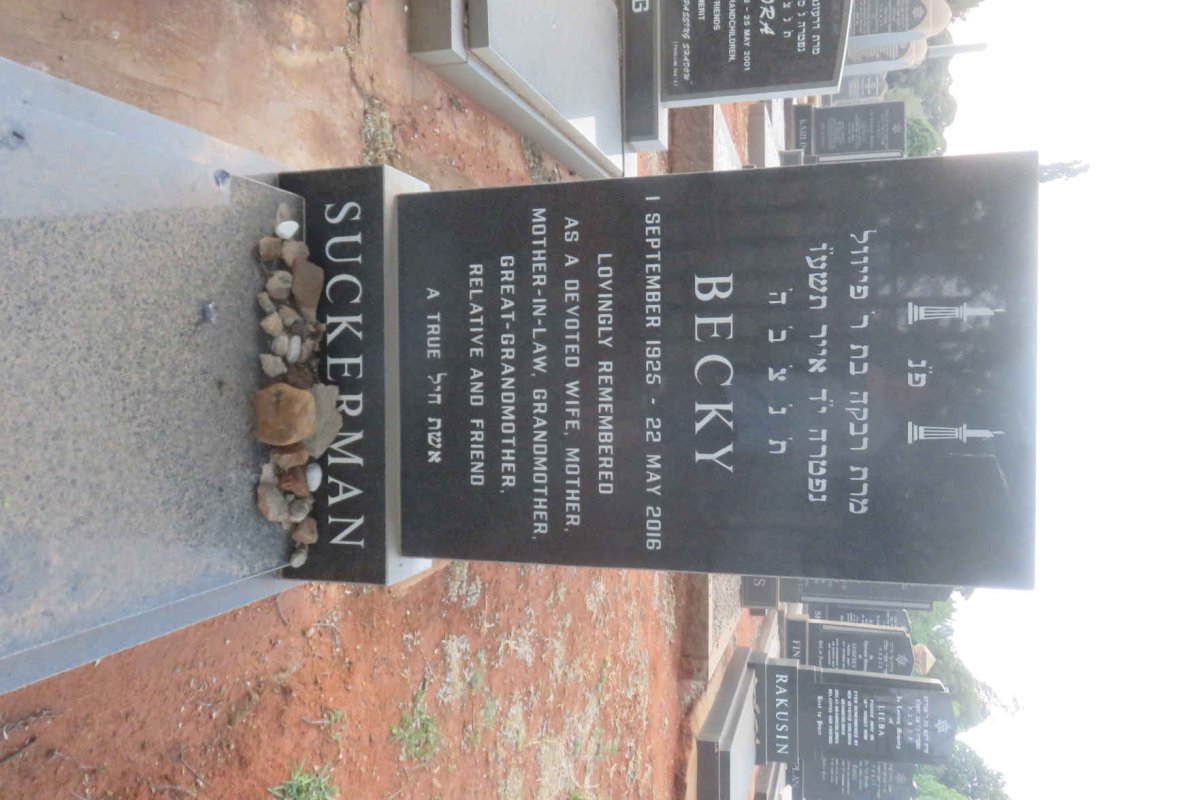 SUCKERMAN Becky 1925-2016