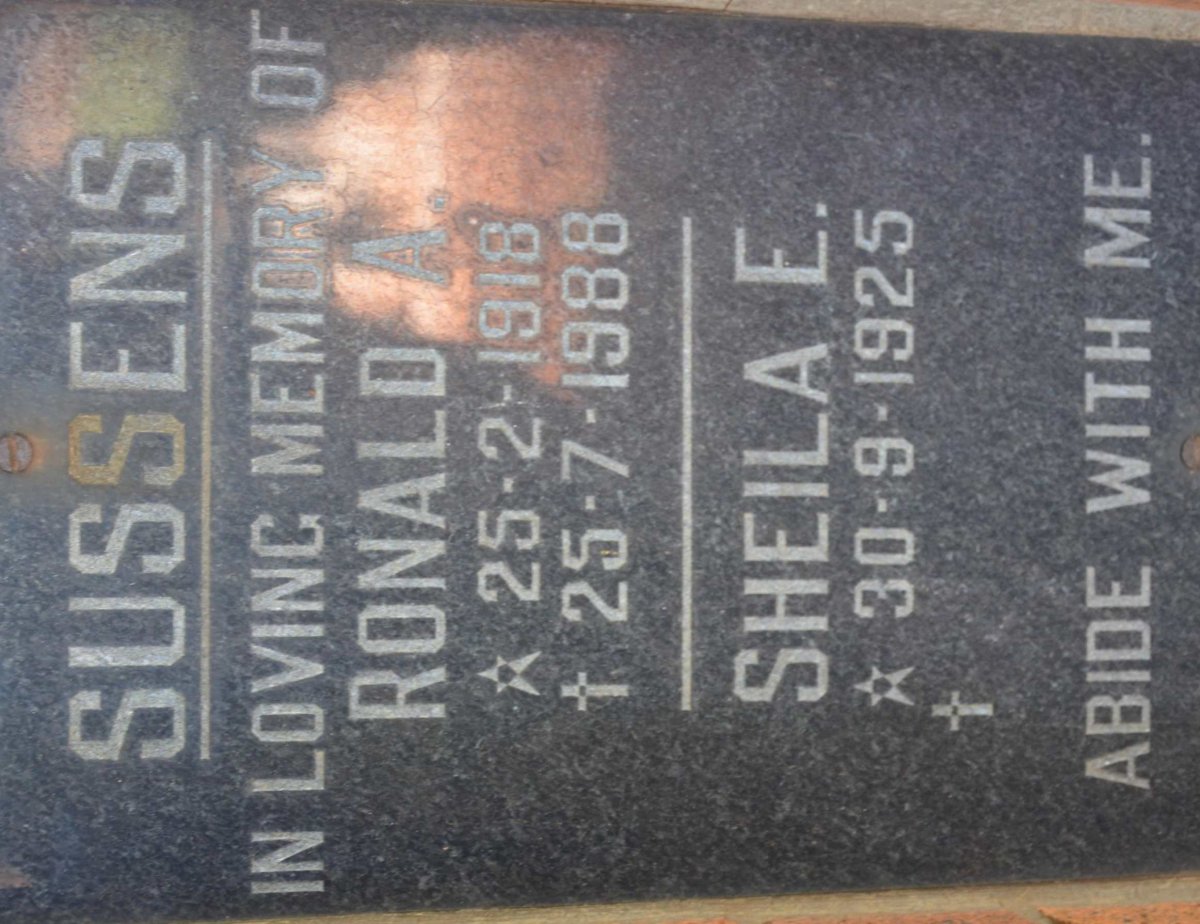 SUSSENS Ronald A. 1918-1988 &amp; Sheila E. 1925-