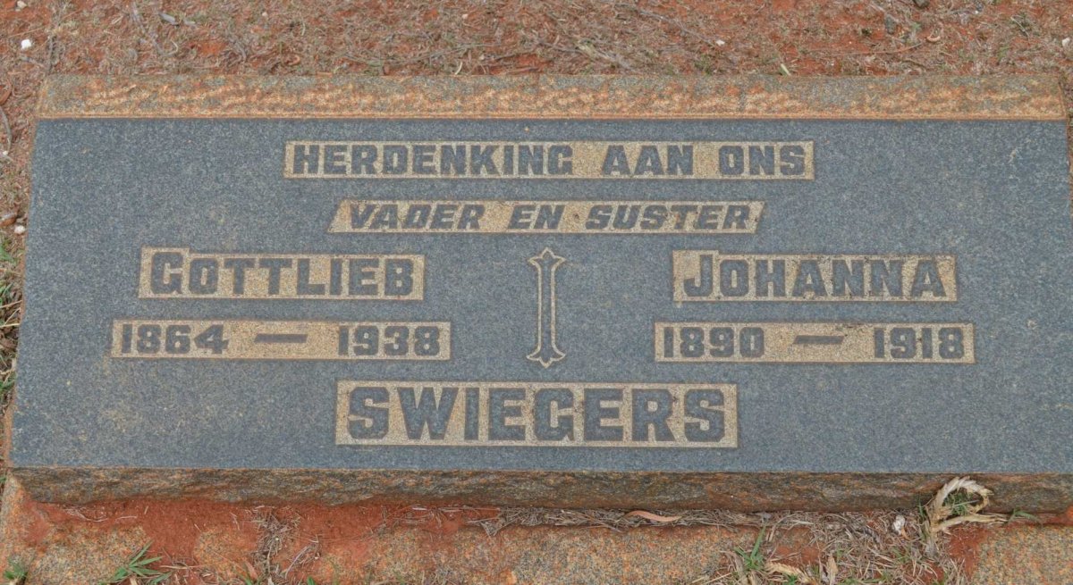 SWIEGERS Gottlieb 1864-1938 :: SWIEGERS Johanna 1890-1918
