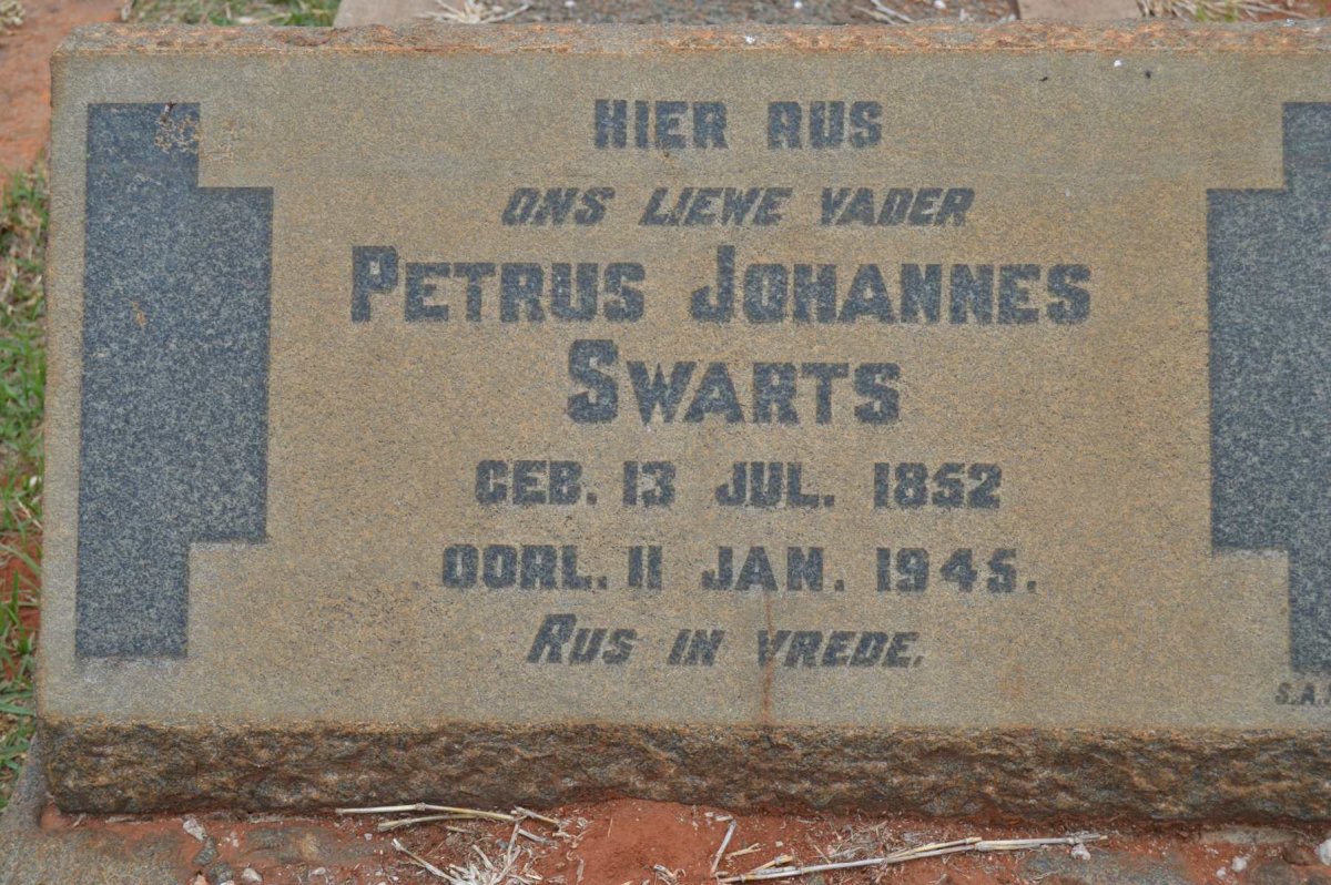 SWARTS Petrus Johannes 1852-1945