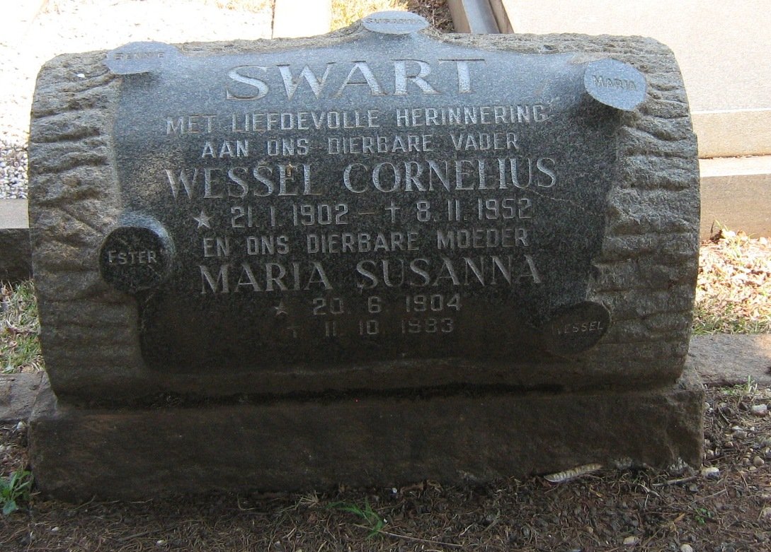 SWART Wessel Cornelius 1902-1952 &amp; Maria Susanna 1904-1983