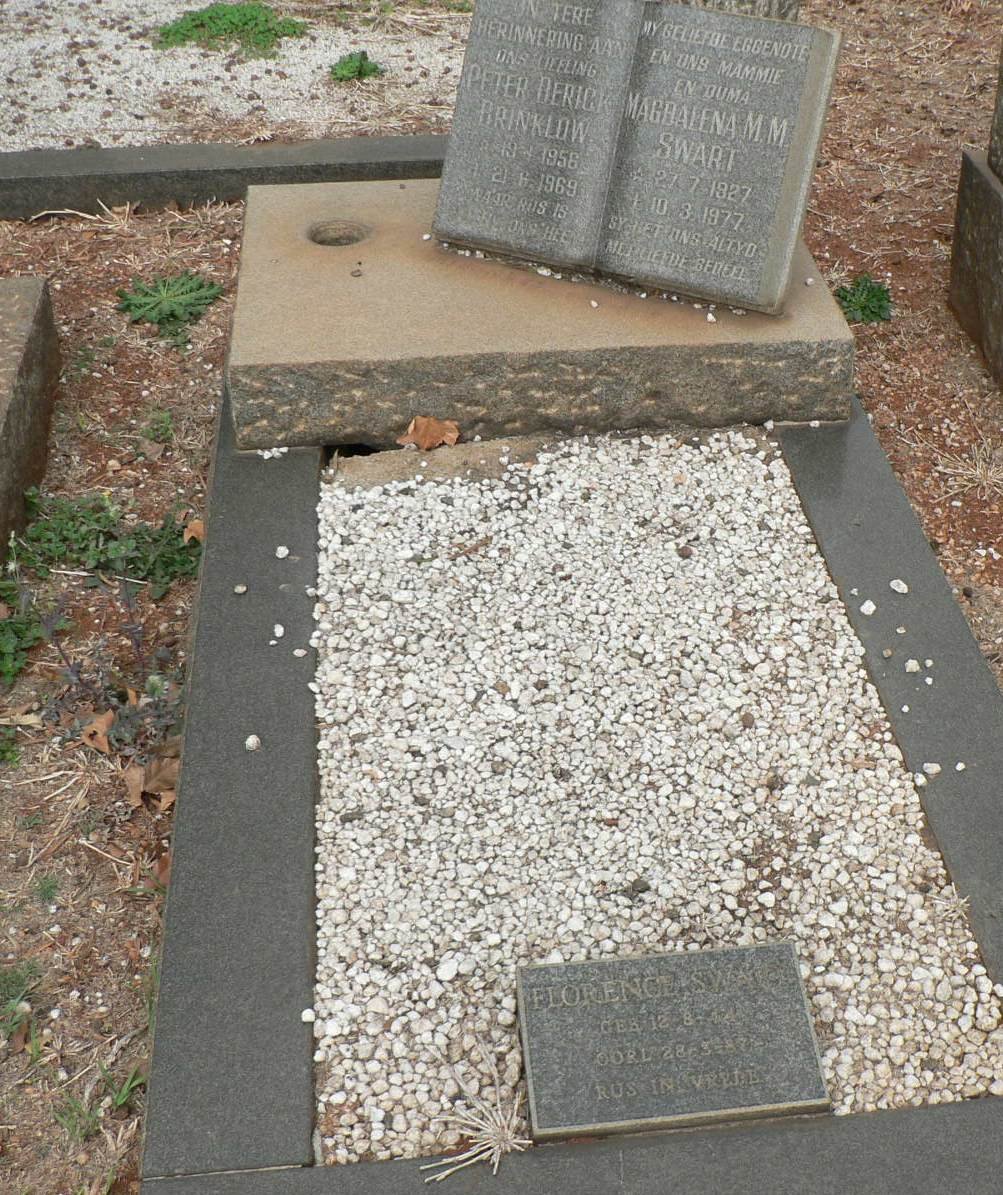 SWART Magdalena M.M. 1927-1977 :: SWART Florence 1944-1987 :: BRINKLOW Peter Derick 1956-1969