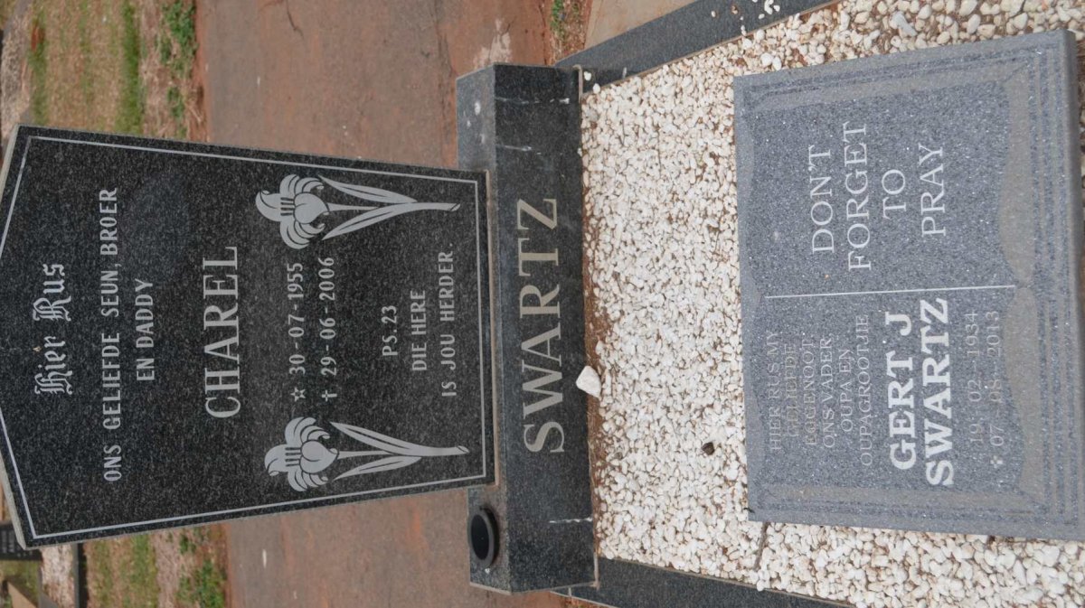 SWARTZ Gert J. 1934-2013 :: SWARTZ Charel 1955-2006