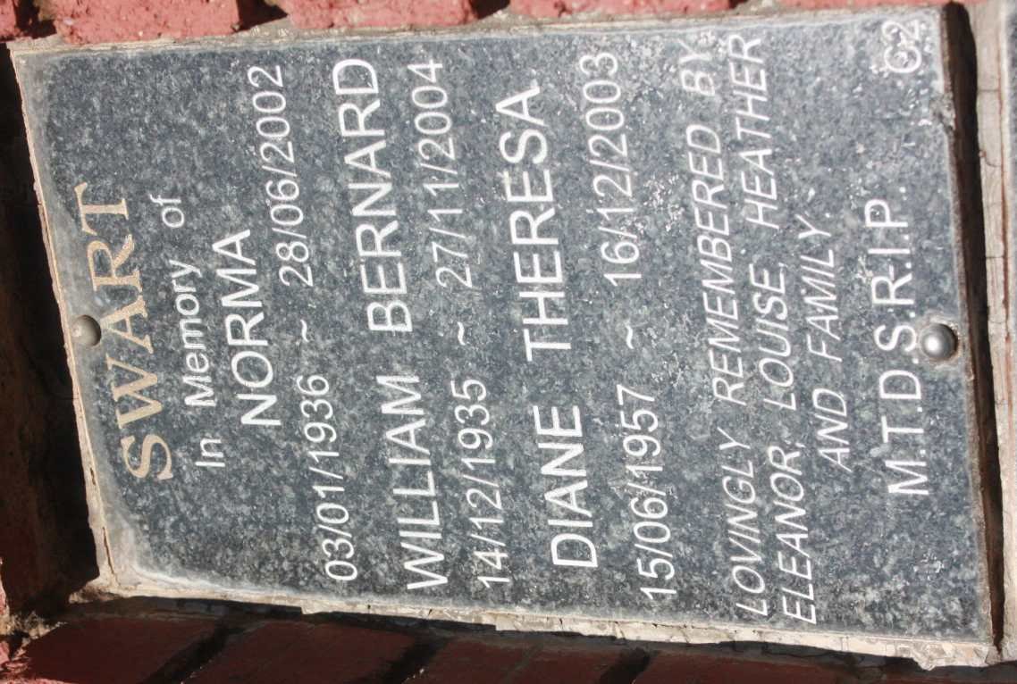 SWART William Bernard 1935-2004 &amp; Norma 1936-2002 :: SWART Diane Theresa 1957-2003