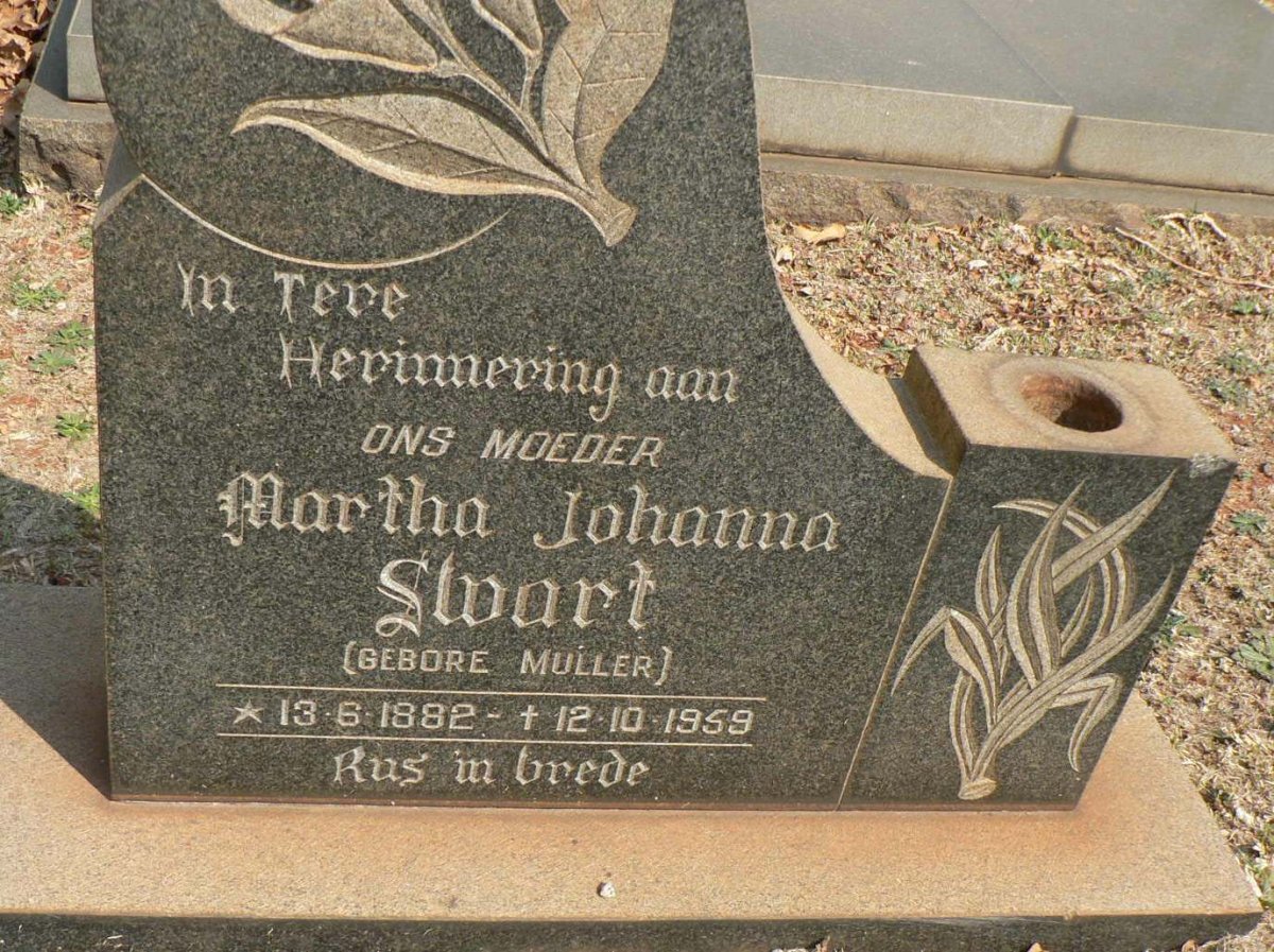 SWART Martha Johanna nee MULLER 1882-1959