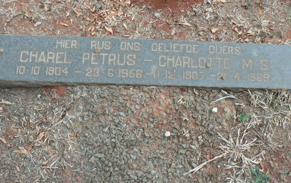 SWARTZ Charel Petrus 1904-1966 &amp; Charlotte M.S. 1907-1969