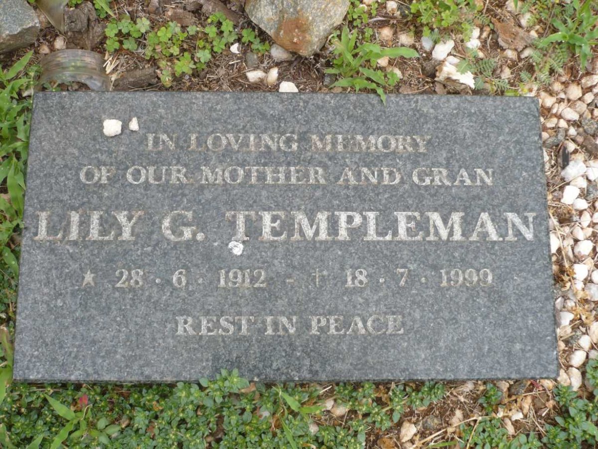 TEMPLEMAN Lily G. 1912-1999