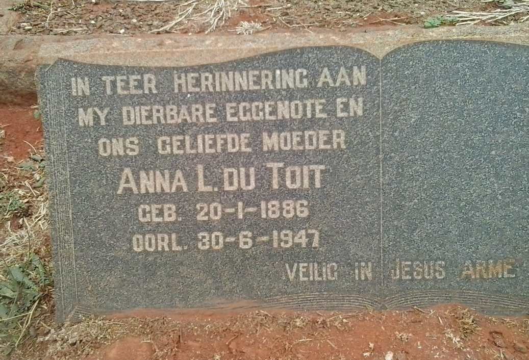 TOIT Anna L., du 1886-1947