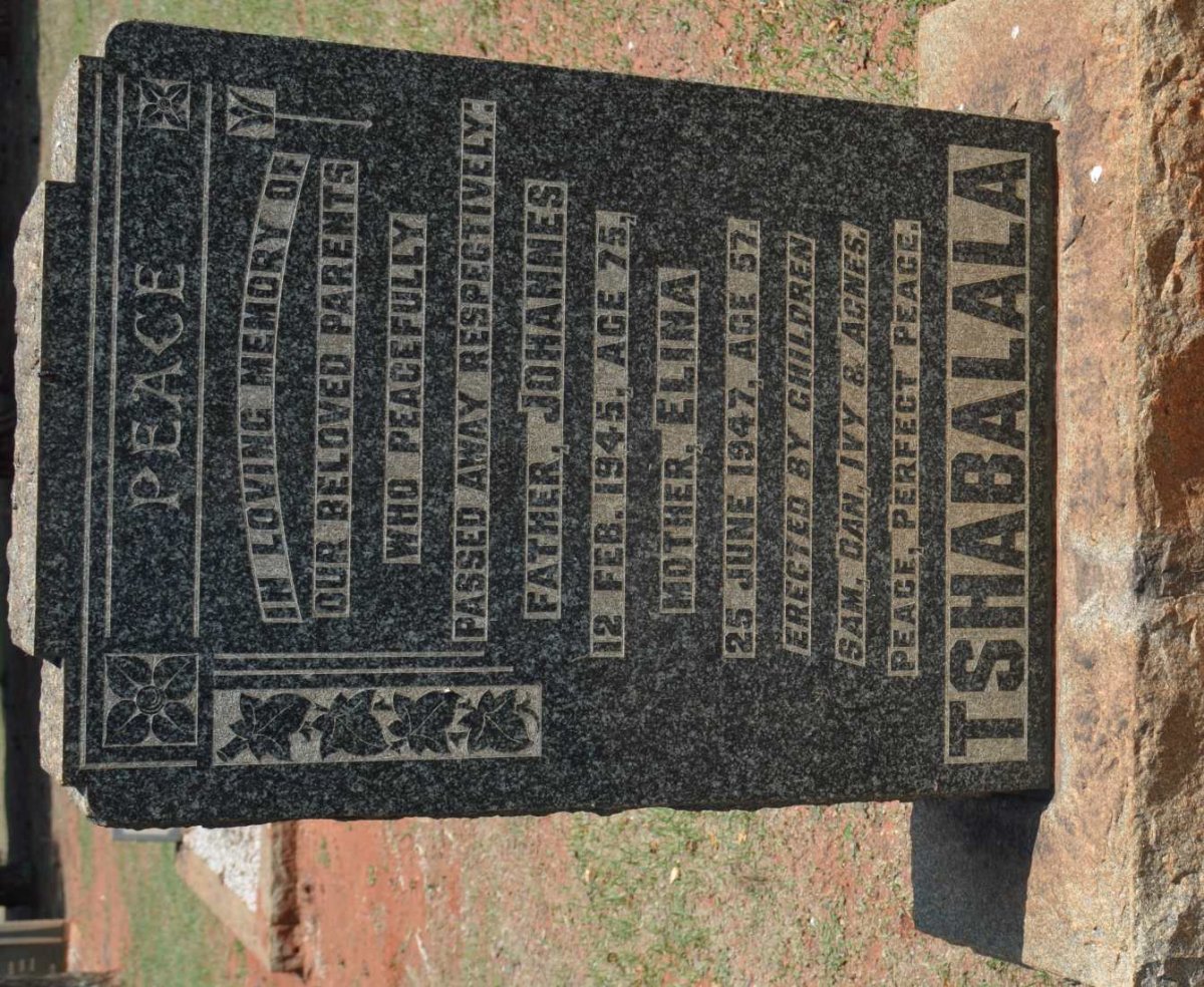 TSHABALALA Johannes -1945 &amp; Elina -1947