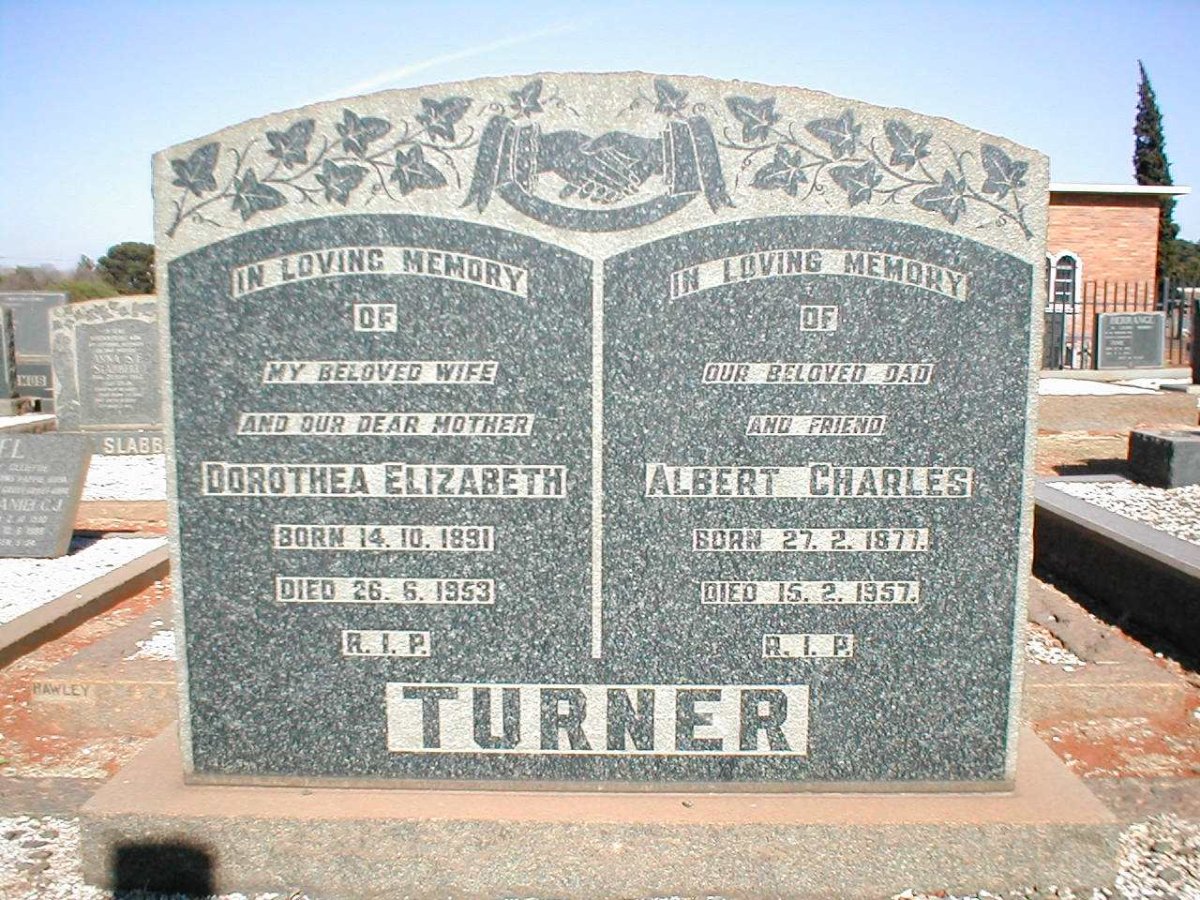 TURNER Albert Charles 1877-1957 &amp; Dorothea Elizabeth 1891-1953