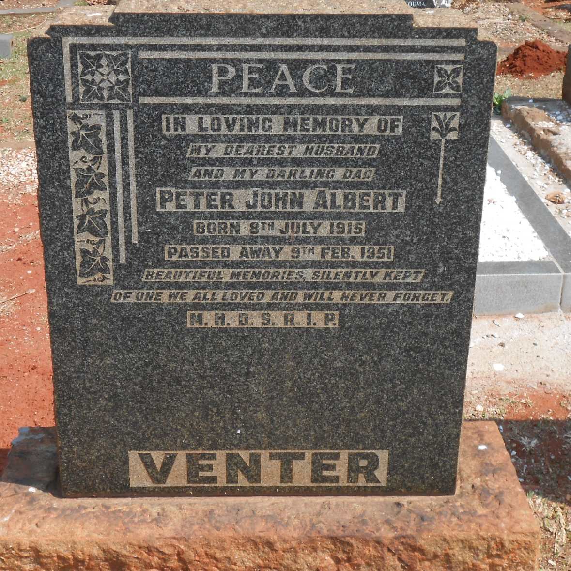 VENTER Peter John Albert 1915-1951