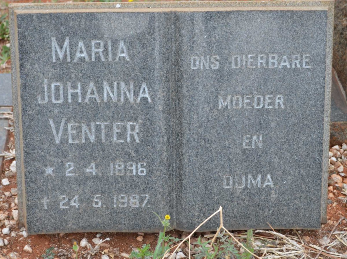 VENTER Maria Johanna 1896-1987