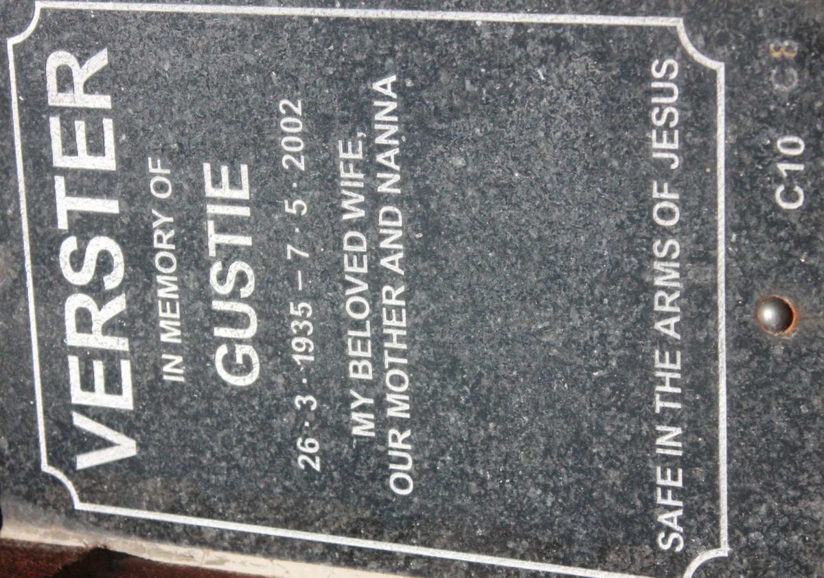 VERSTER Gustie 1935-2002