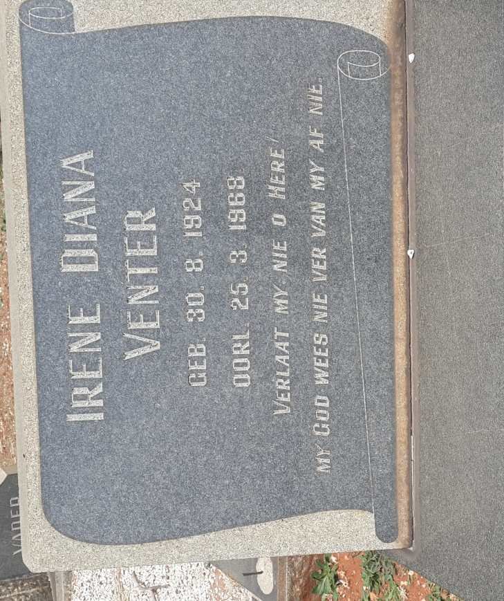 VENTER Irene Diana 1924-1968
