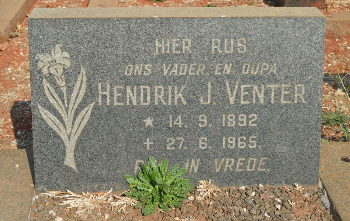 VENTER Hendrik J. 1892-1965