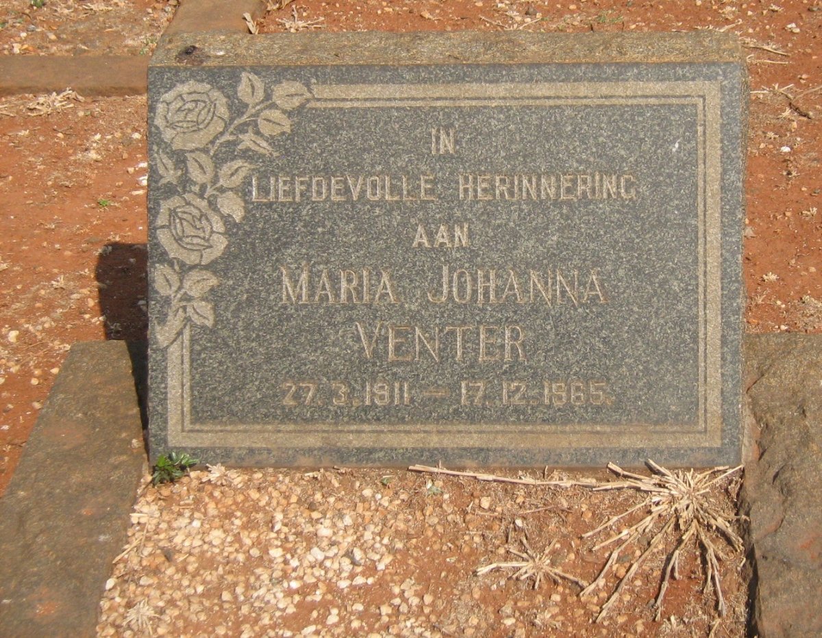 VENTER Maria Johanna 1911-1965