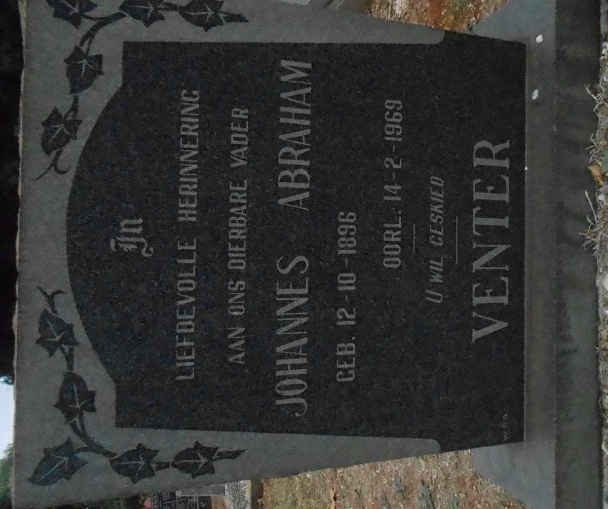 VENTER Johannes Abraham 1896-1969