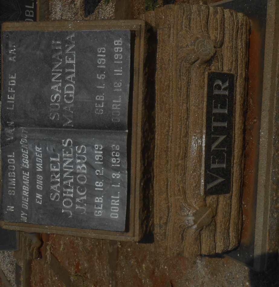 VENTER Sarel Johannes Jacobus 1919-1966 &amp; Susannah Magdalena 1919-1998