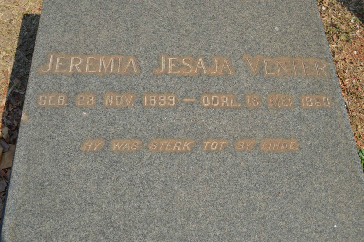 VENTER Jeremia Jesaja 1899-1960