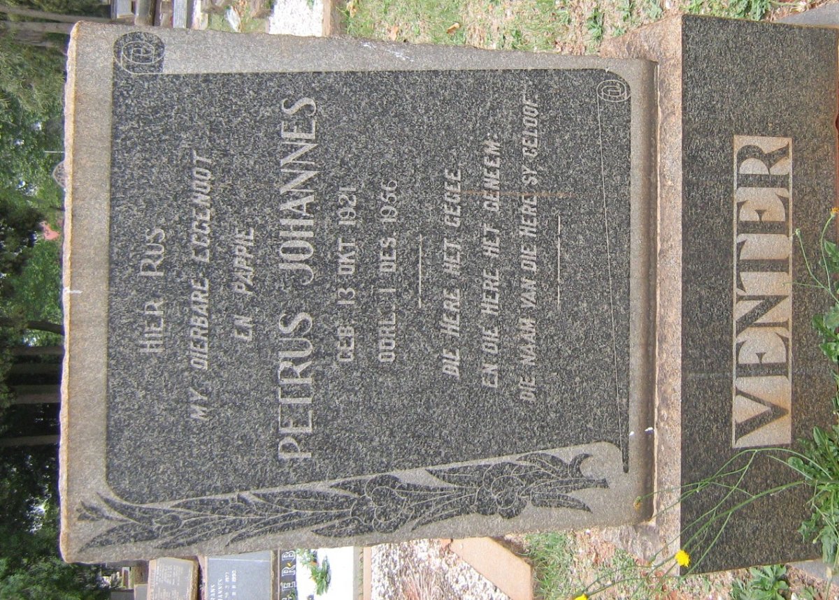 VENTER Petrus Johannes 1921-1956