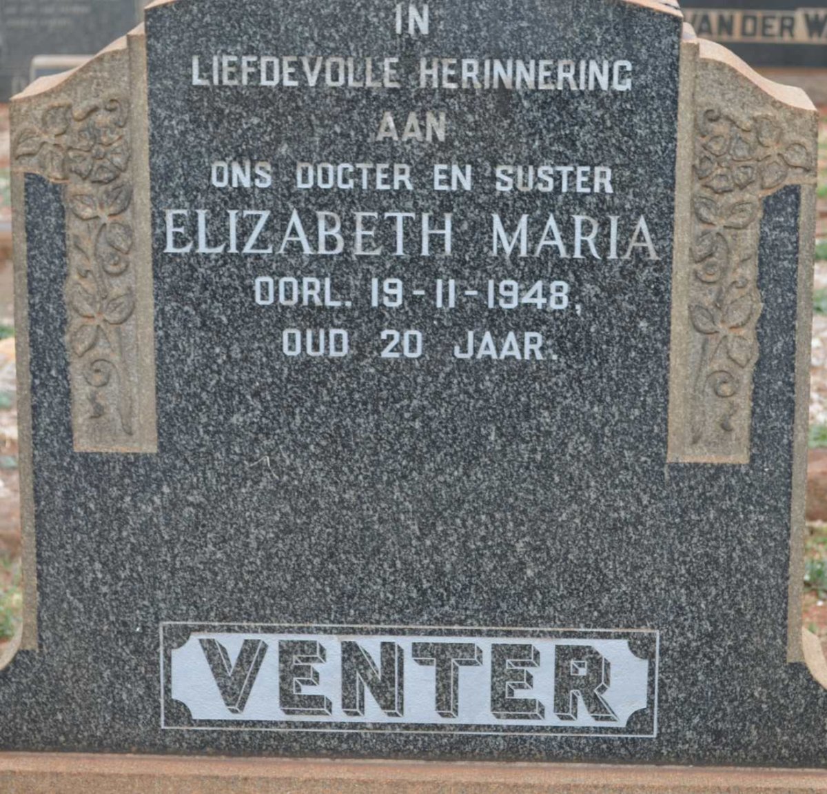 VENTER Elizabeth Maria -1948