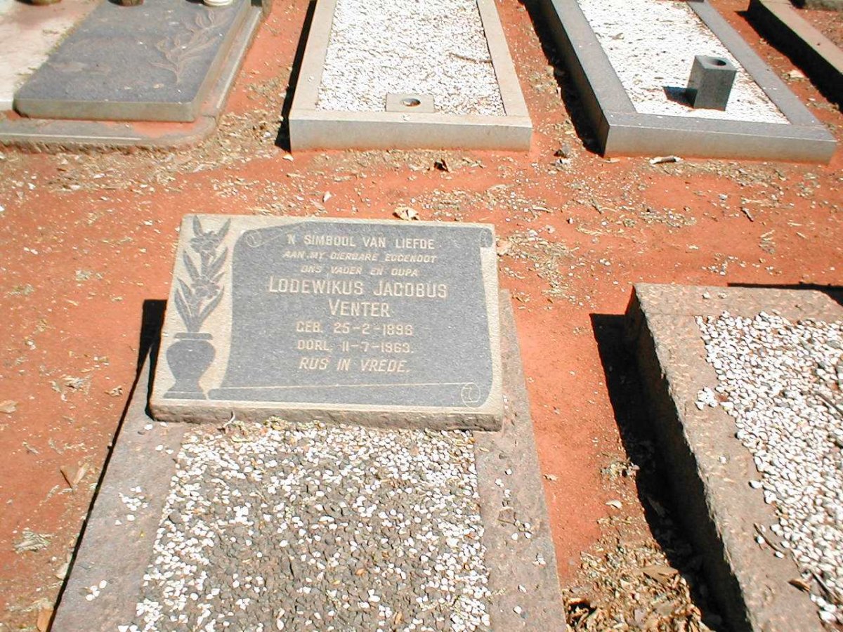 VENTER Lodewikus Jacobus 1898-1969
