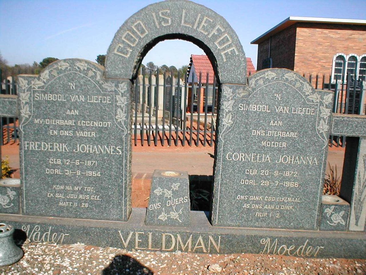 VELDMAN Frederik Johannes 1871-1954 &amp; Cornelia Johanna 1872-1966