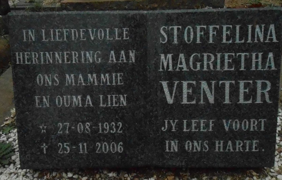 VENTER Stoffelina Magrietha 1932-2006