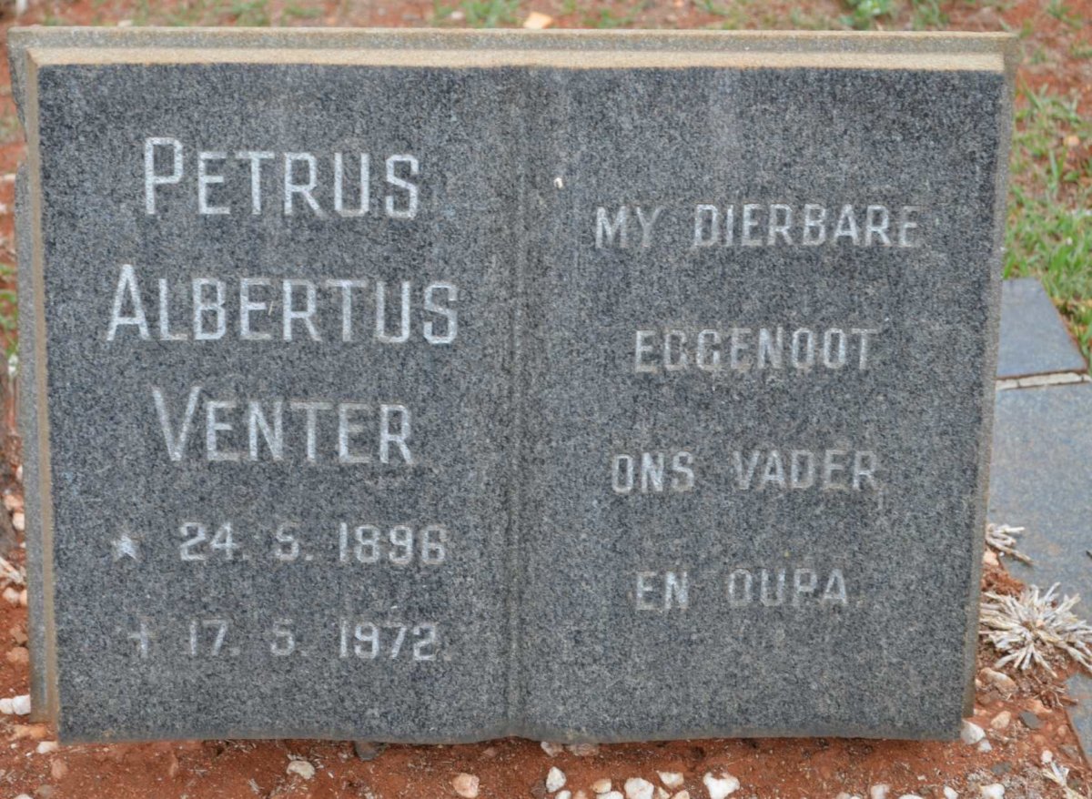VENTER Petrus Albertus 1896-1972
