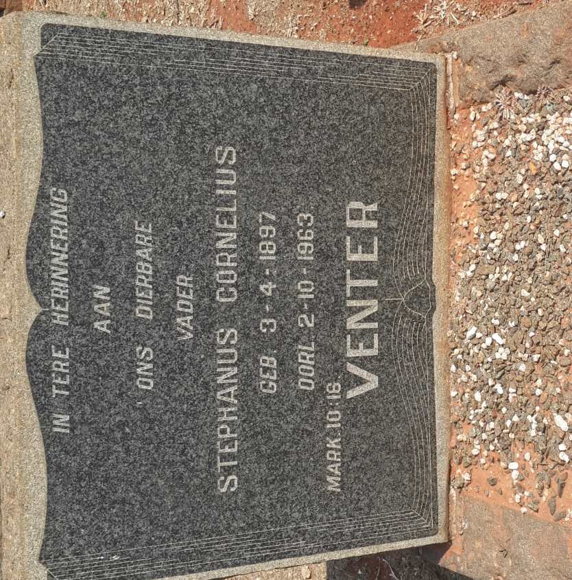 VENTER Stephanus Cornelius 1897-1963