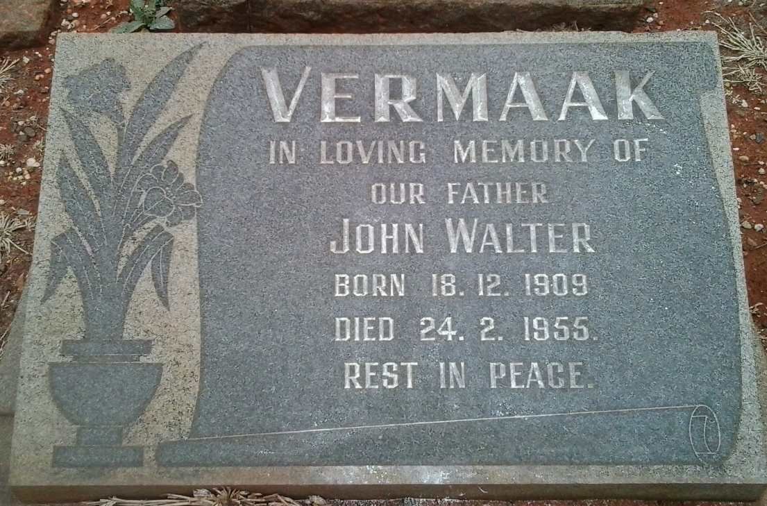 VERMAAK John Walter 1909-1955
