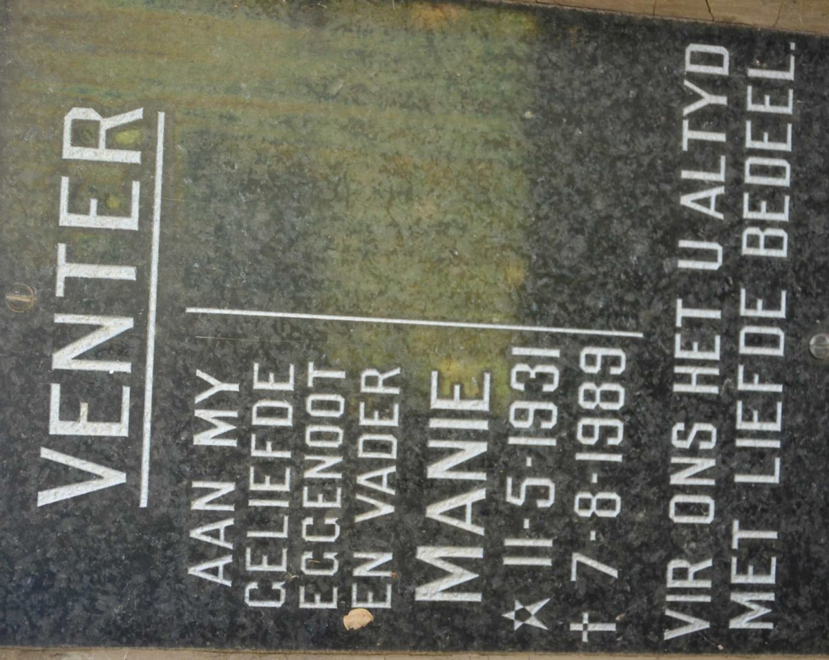 VENTER Manie 1931-1989