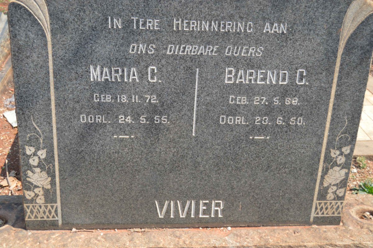 VIVIER Barend C. 1868-1950 &amp; Maria C.1872-1955
