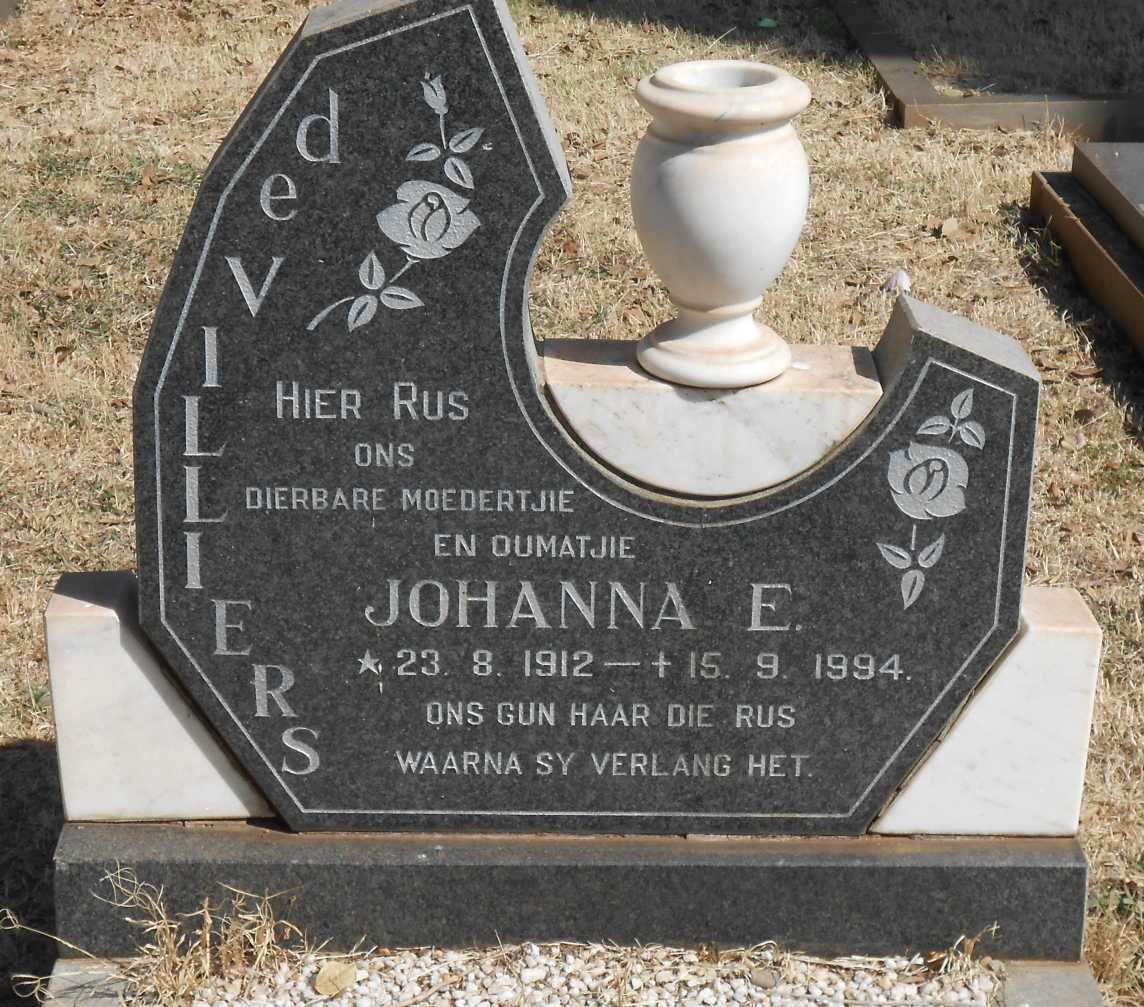 VILLIERS Johanna E., de 1912-1994