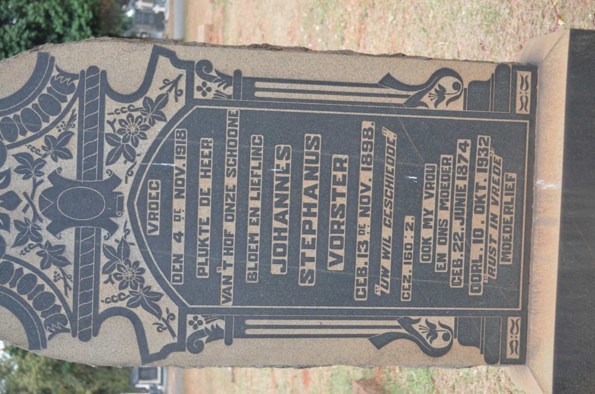 VORSTER ? 1874-1932 :: VORSTER Johannes Stephanus 1898-1918