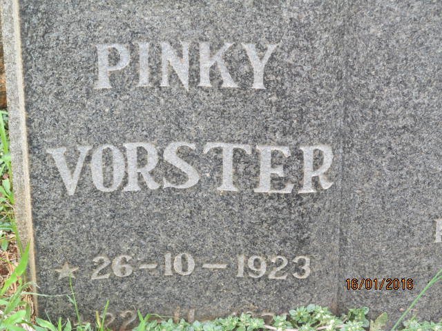 VORSTER Pinky 1923-