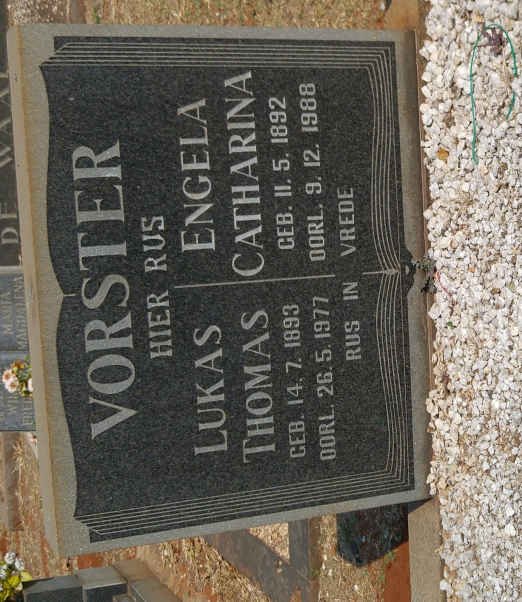 VORSTER Lukas Thomas 1893-1977 &amp; Engela Catharina 1892-1988