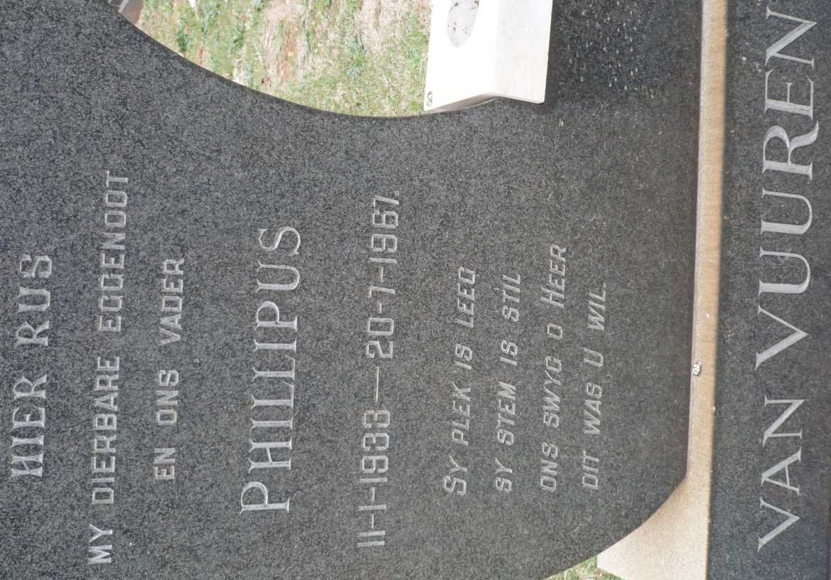VUUREN Phillipus, van 1933-1967