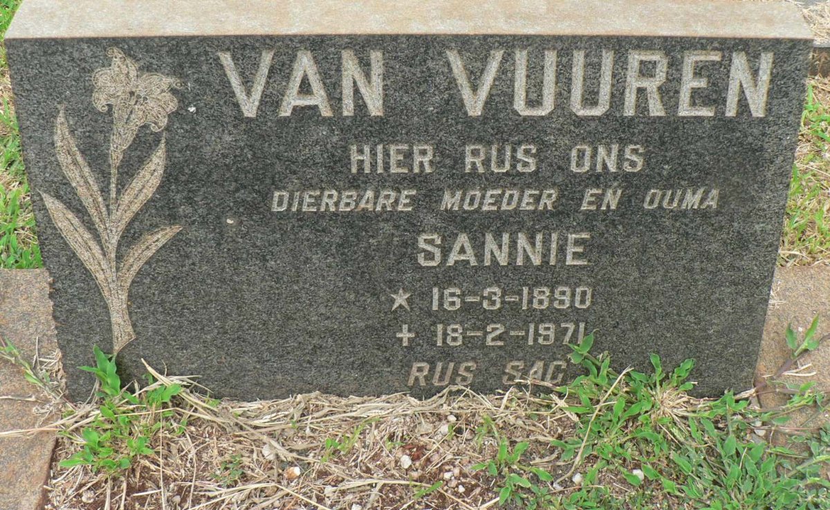 VUUREN Sannie, van 1890-1971