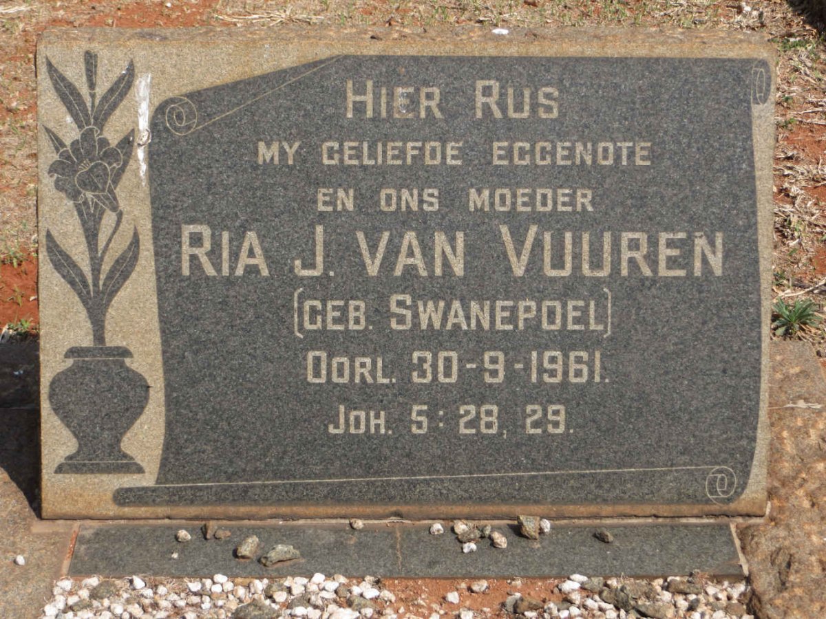 VUUREN Ria., J. van nee SWANEPOEL -1961