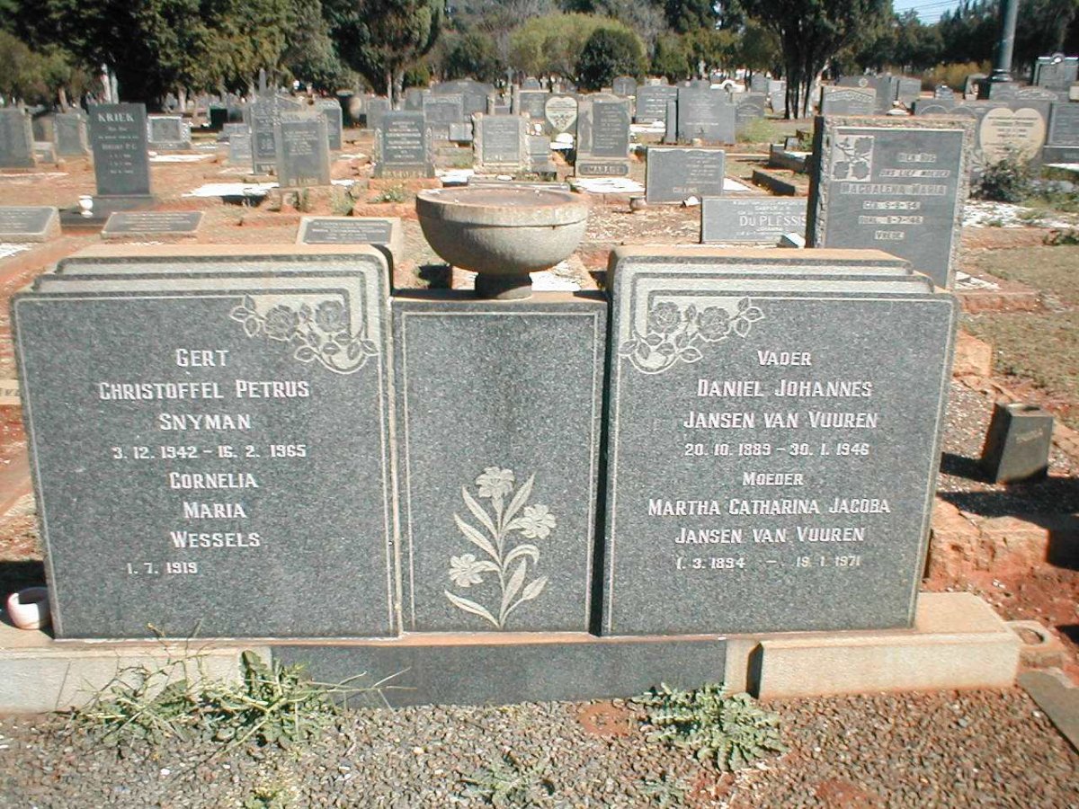 VUUREN Daniel Johannes, Jansen van 1889-1946 &amp; Martha Catharina Jacoba 1894-1971