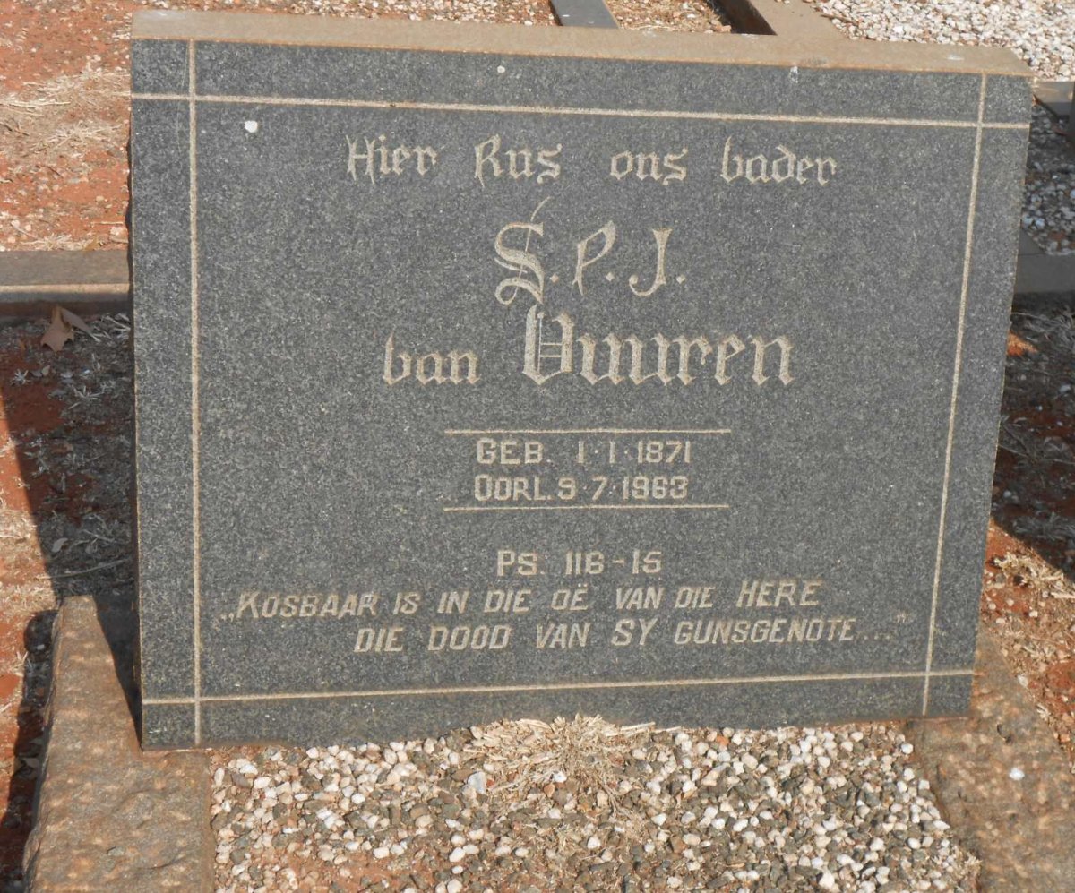 VUUREN S.P.J., van 1871-1963